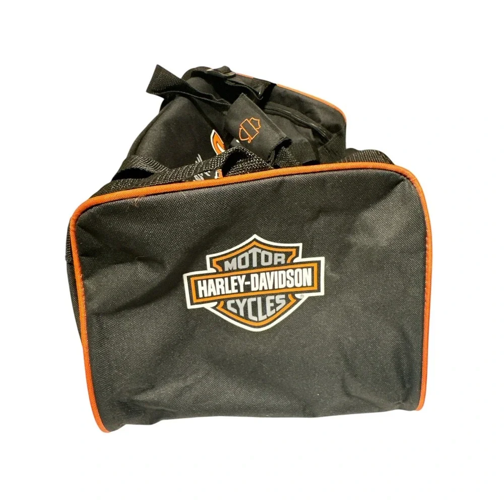 Harley-Davidson Motorcycles‎ Eagle Logo Black & Orange Durable Travel Duffle Bag